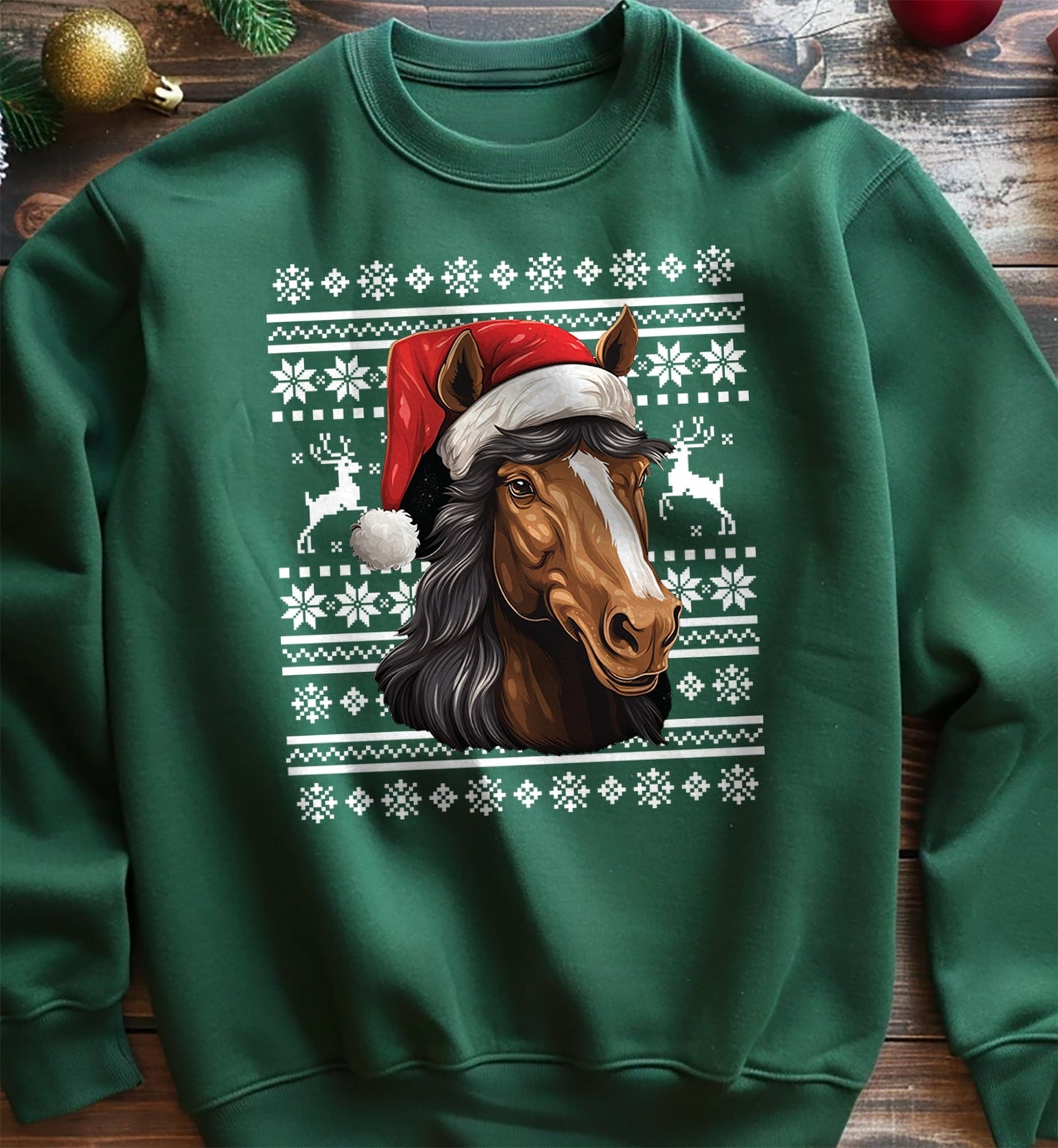 Horse Santa Hat Sweatshirt