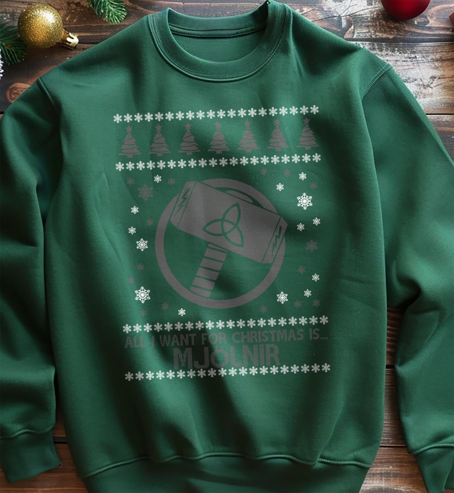 Thor's Mjölnir Hammer Christmas Sweatshirt