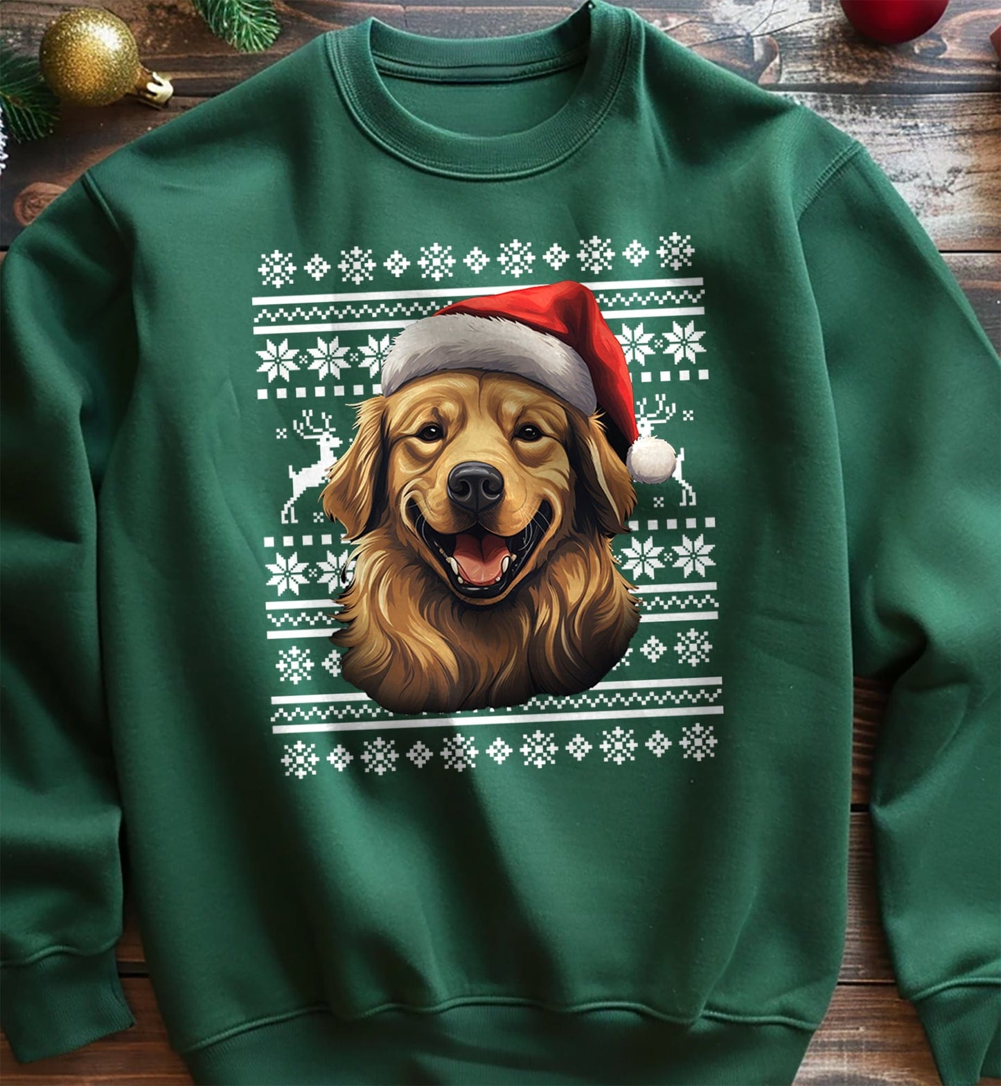 Golden Retriever Santa Hat Sweatshirt