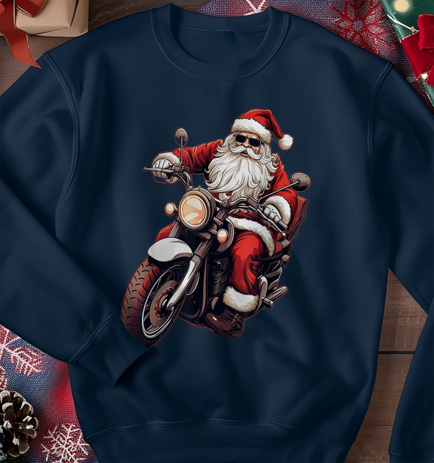 Santa's Sleigh Upgrade: Motorcycle Biker Sweatshirt