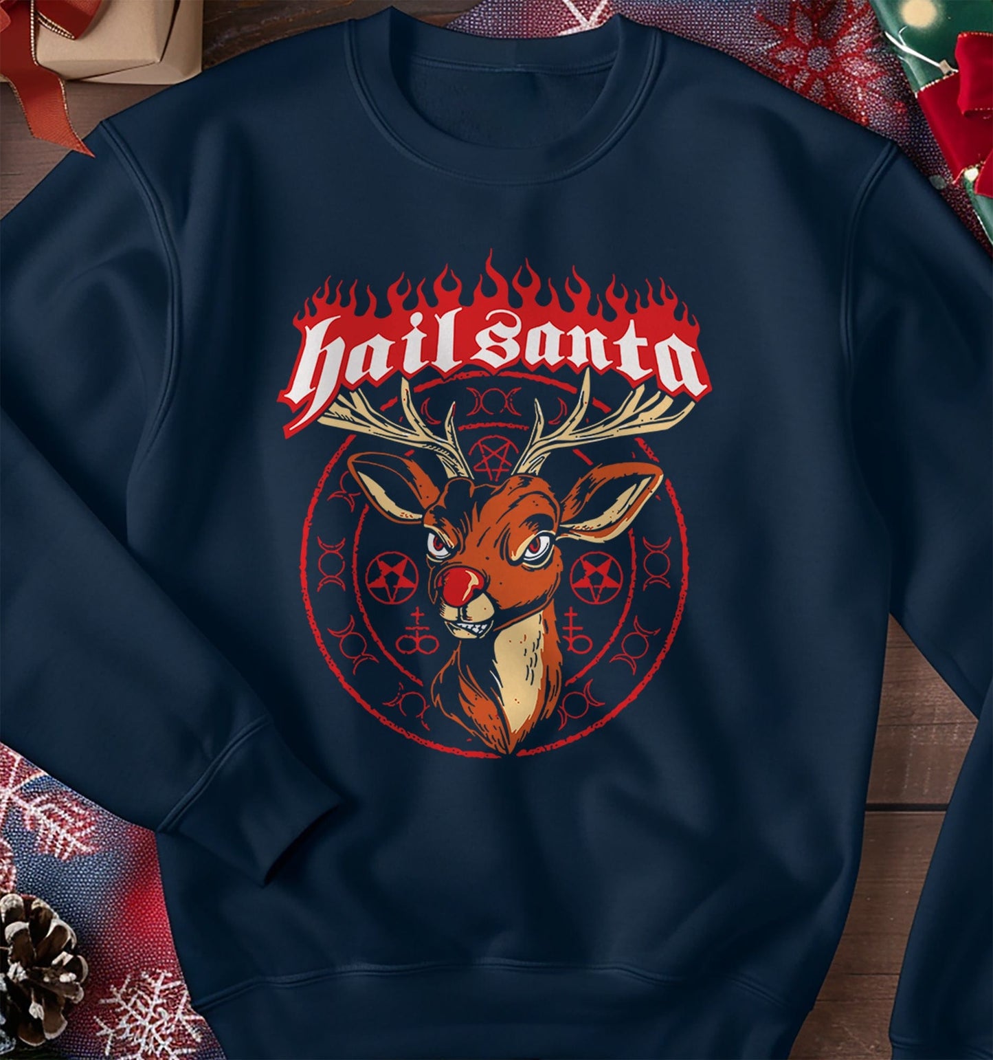 Hail Satan Reindeer sweatshirt