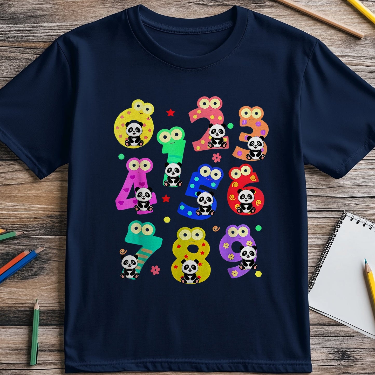 Panda Numbers Day Kids Tee