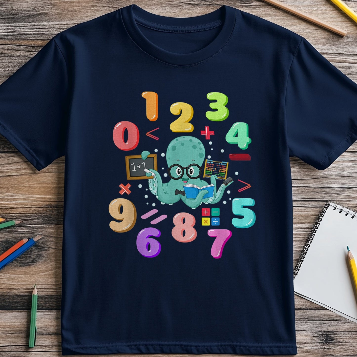 Octopus Numbers Math Day Kids Tee