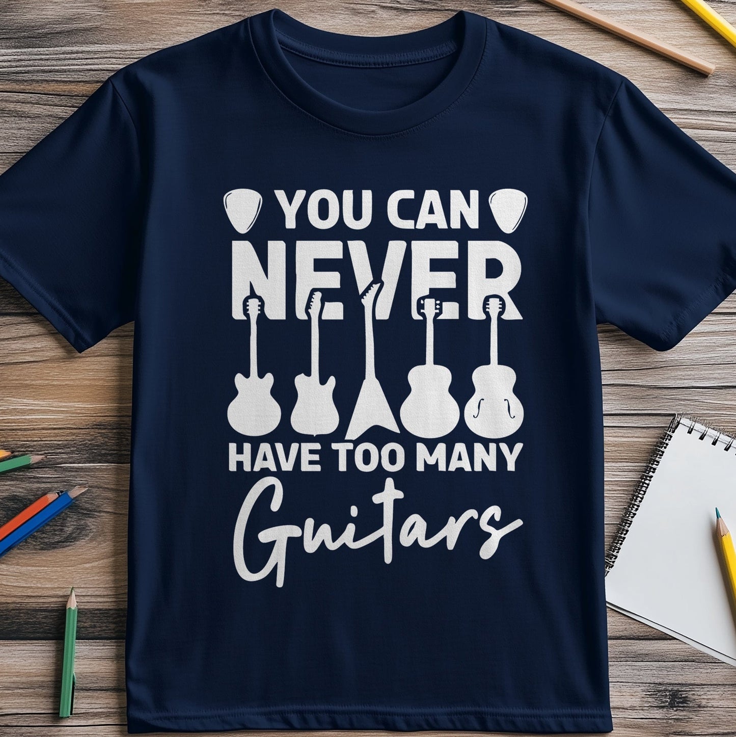 Too Many Guitars 1 T-Shirt - Strum Up