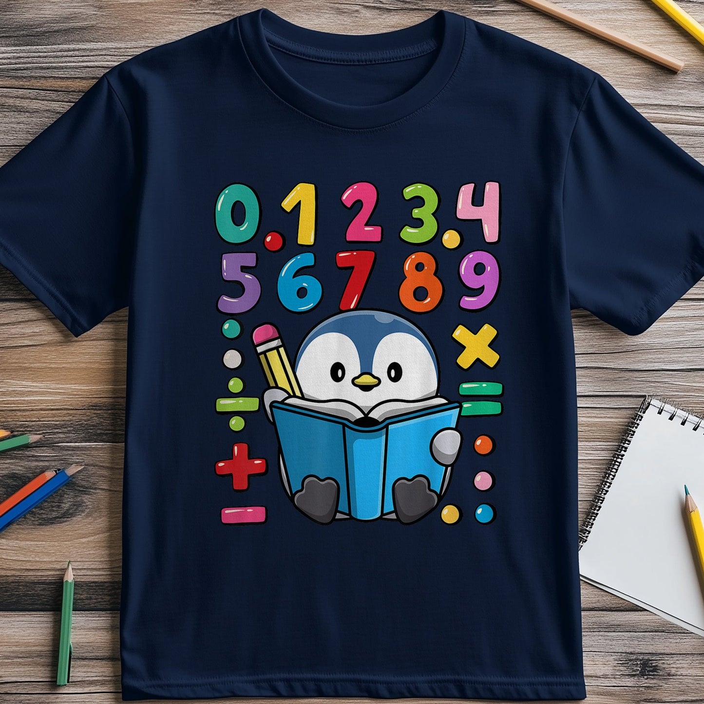 Penguin Numbers Day Kids Tee
