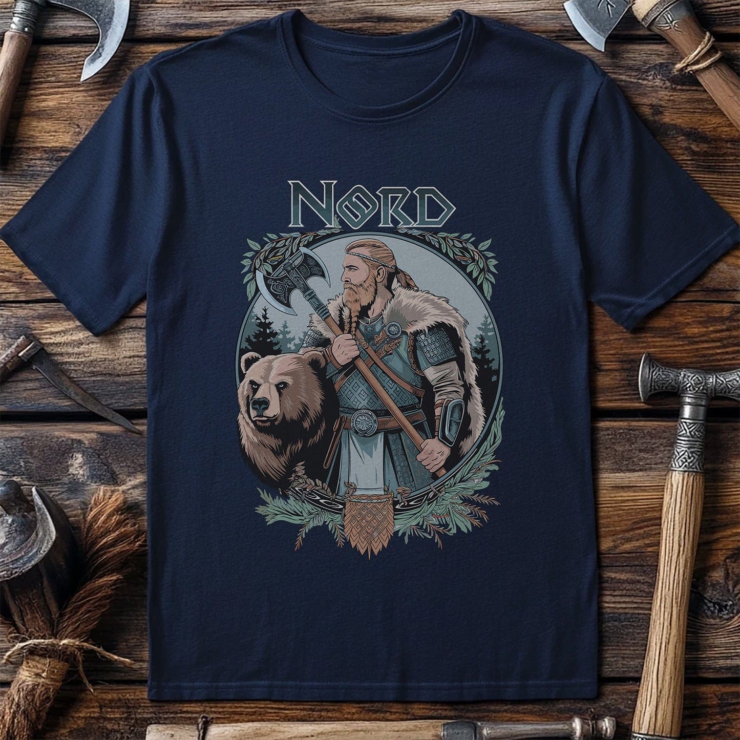 Vikings Nordic39 T-Shirt Norse warrior with bear