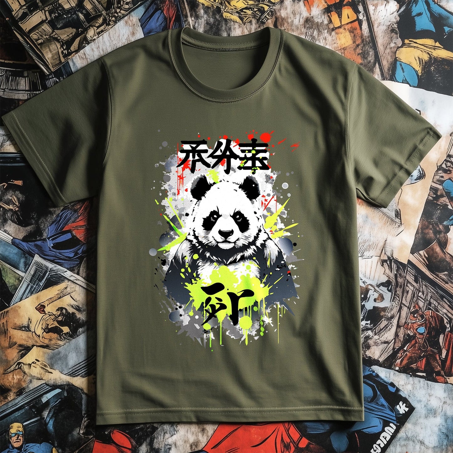 Ink Splatter Panda Anime T-Shirt