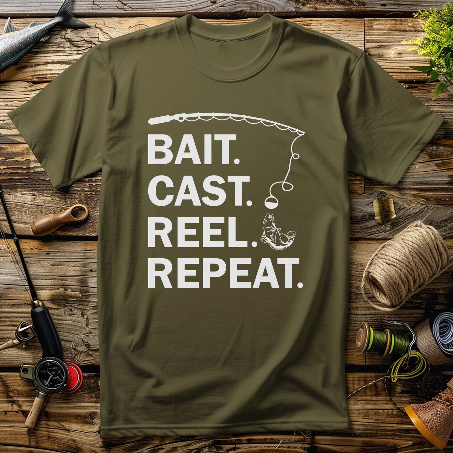 Bait Cast Reel Repeat Funny T-shirt