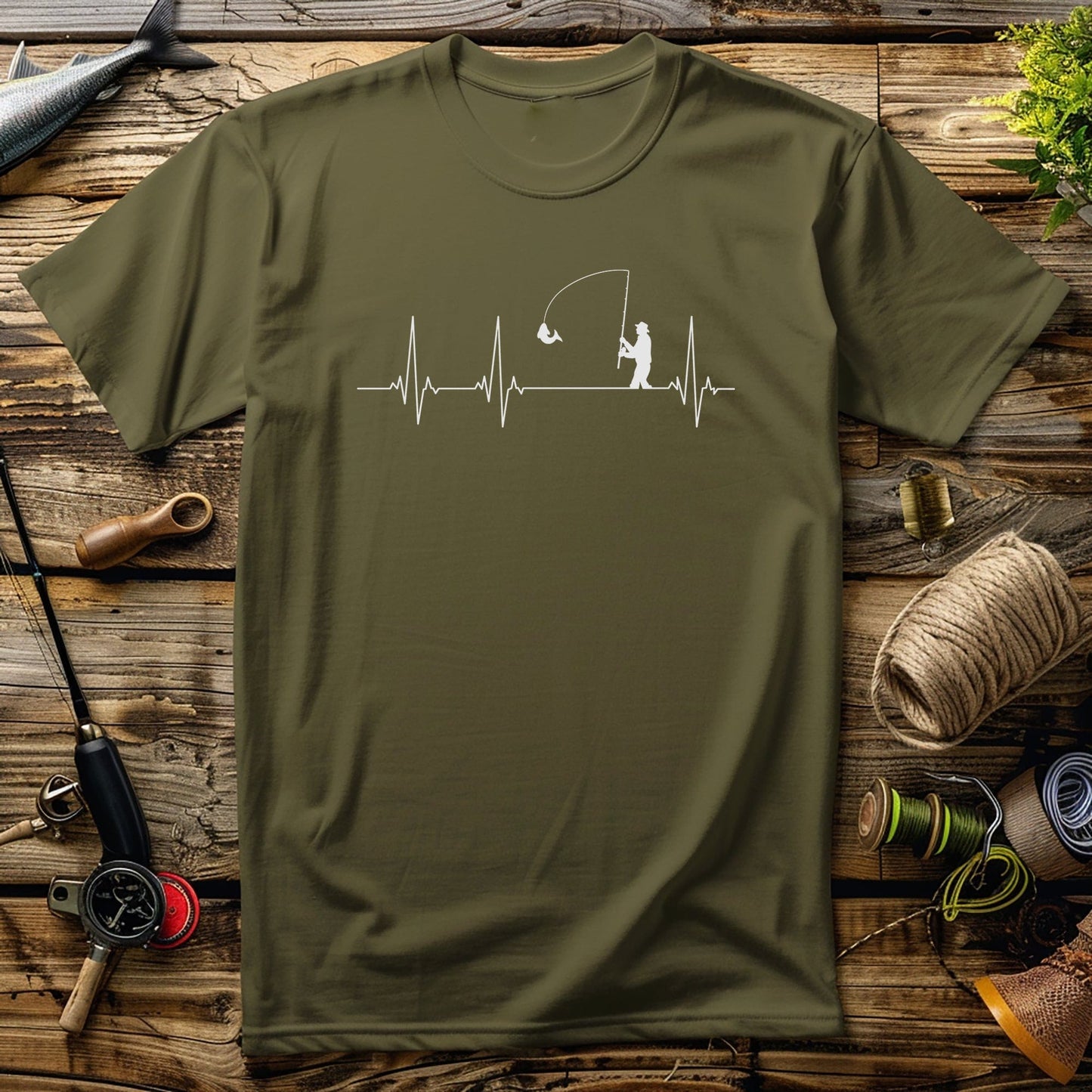 Fishing Heart Beat T-shirt