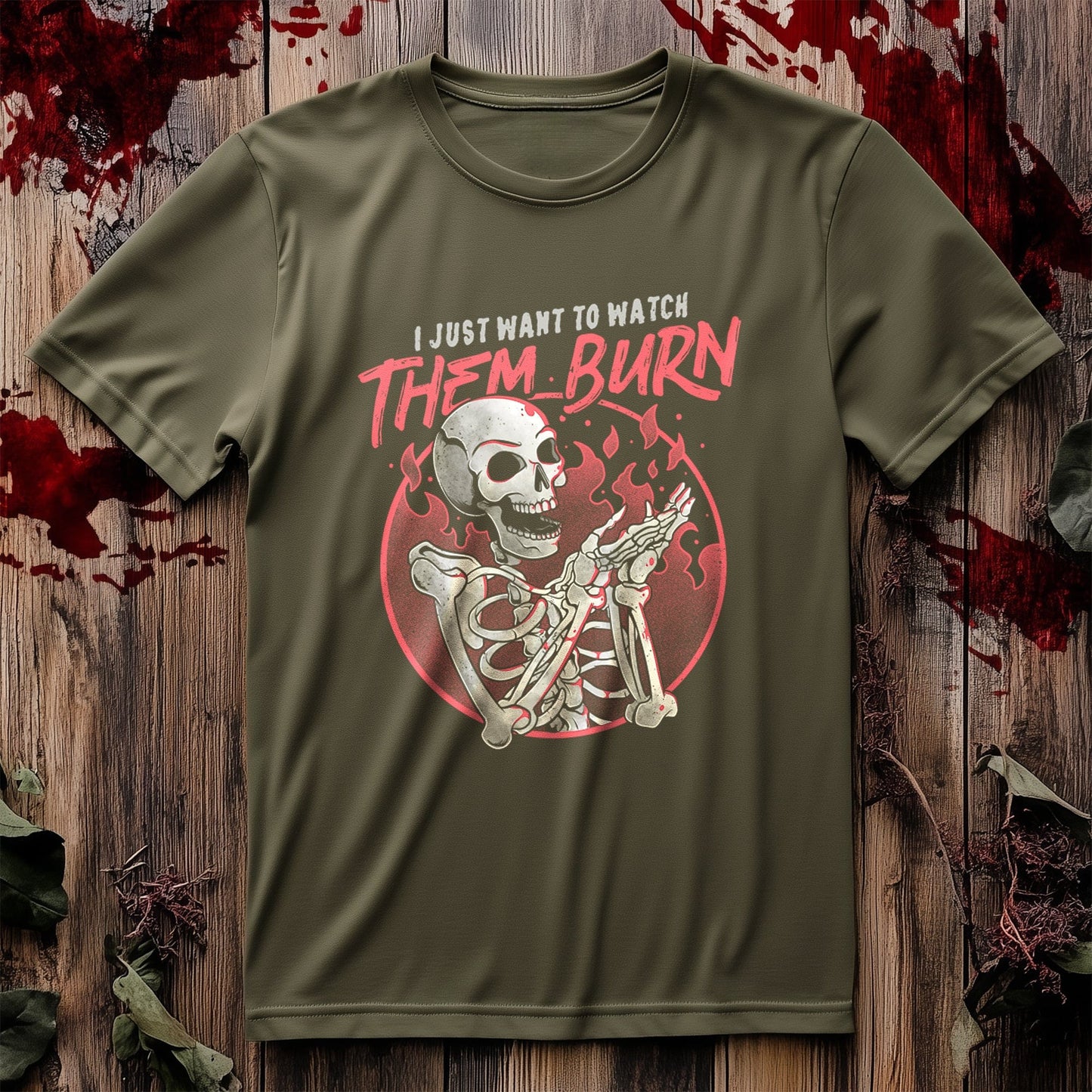 Cool Skull Watch Them Burn T-Shirt