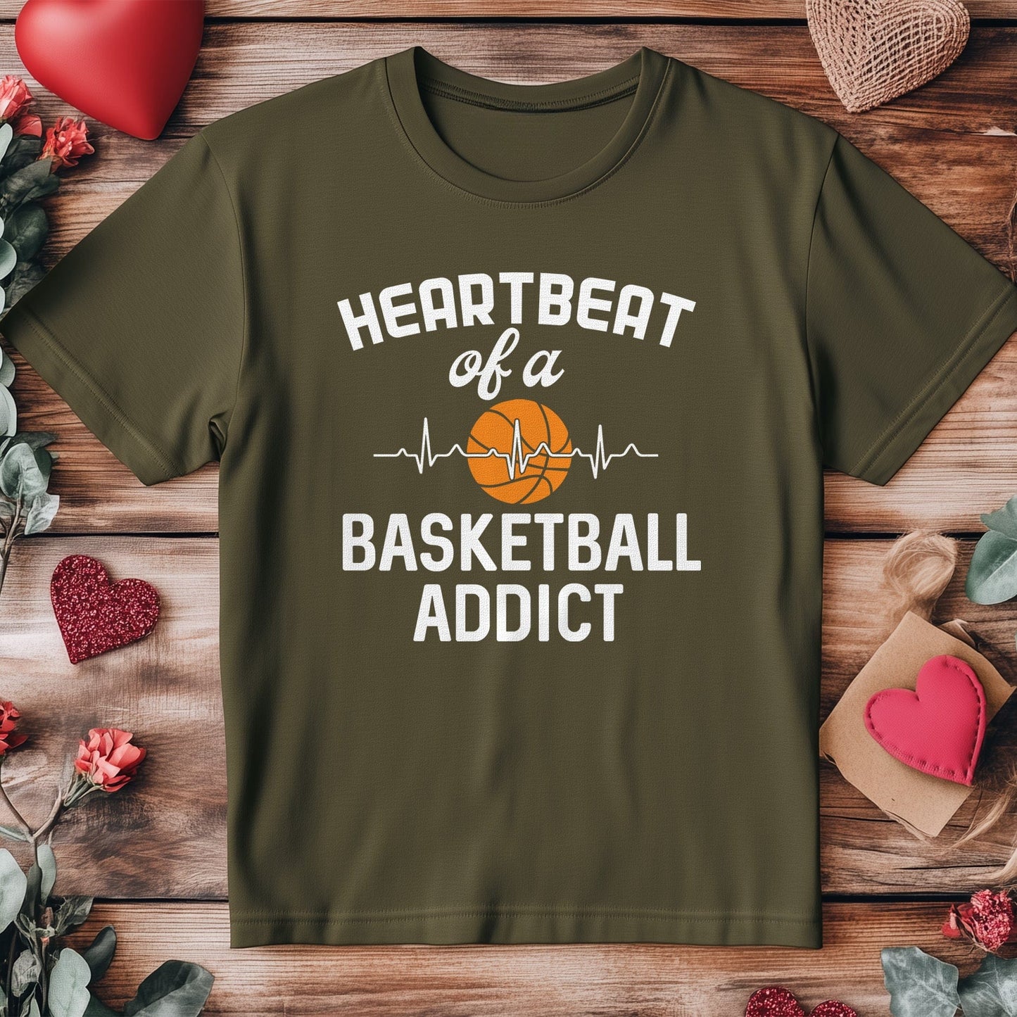 Heartbeat of a Basketball Addict t-shirt