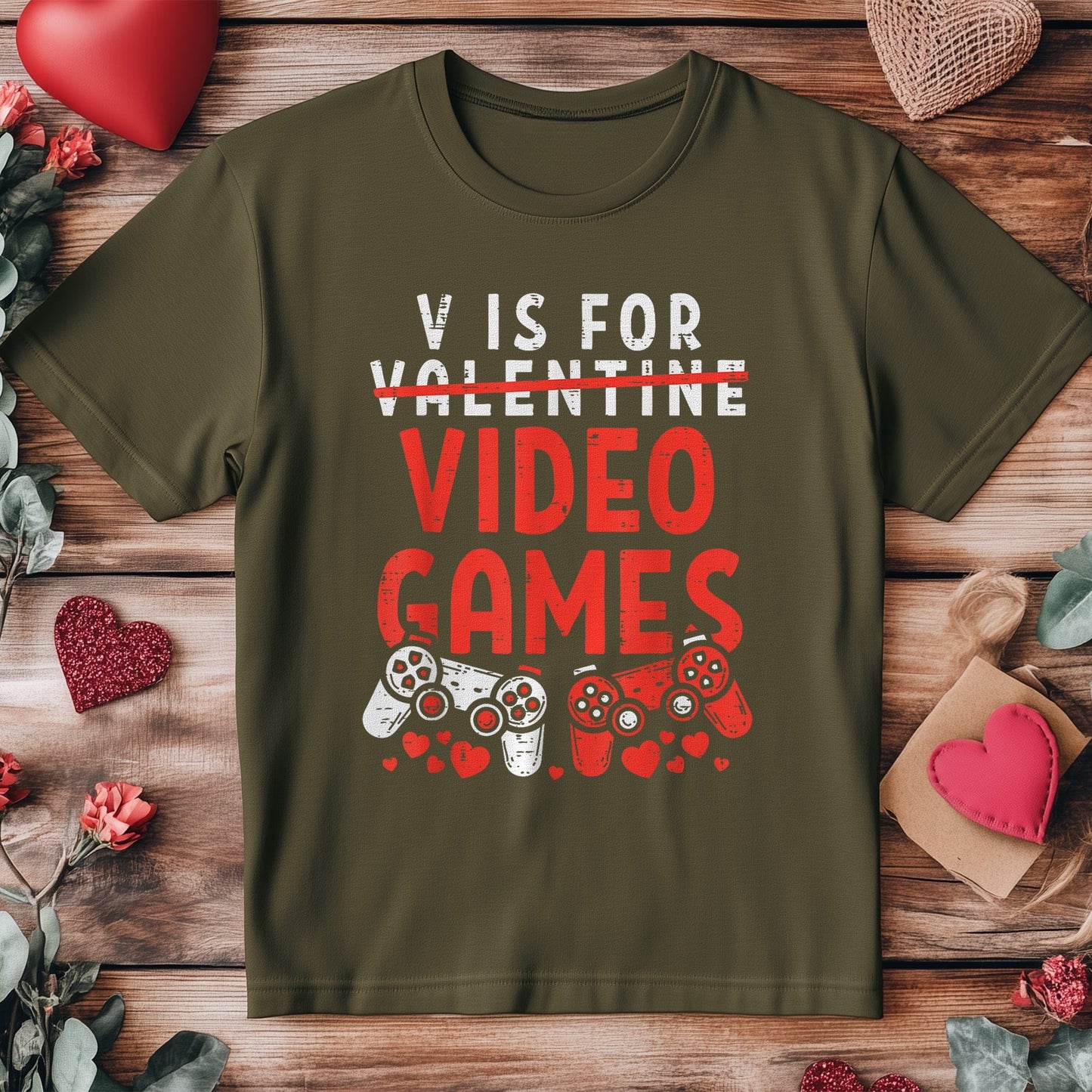 V is For Video Games t-shirt