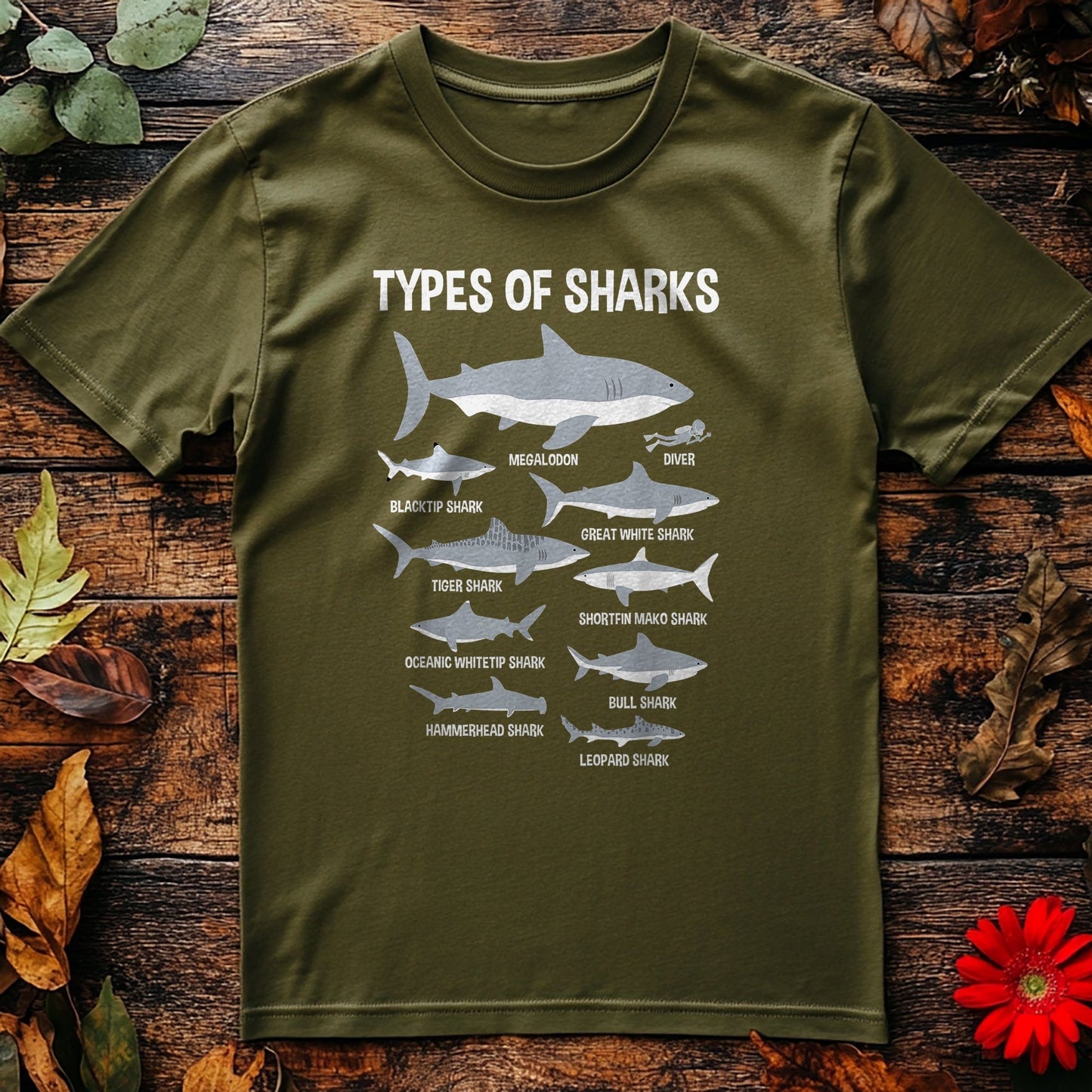 9 Types of Sharks T-shirt