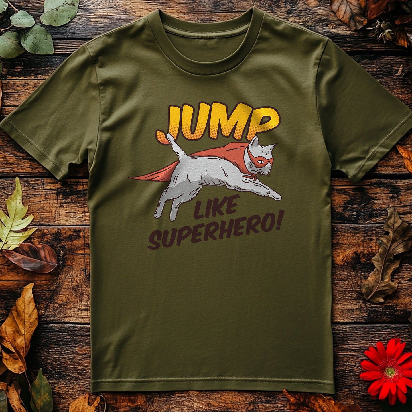 Jump Like A Superhero Cat T-shirt