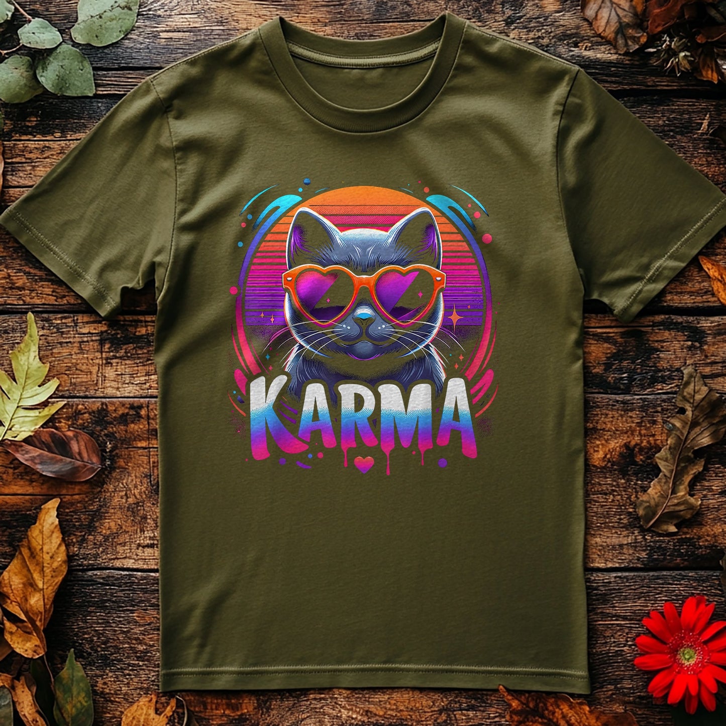 Karma Cat Neon t-shirt - Purrfectly
