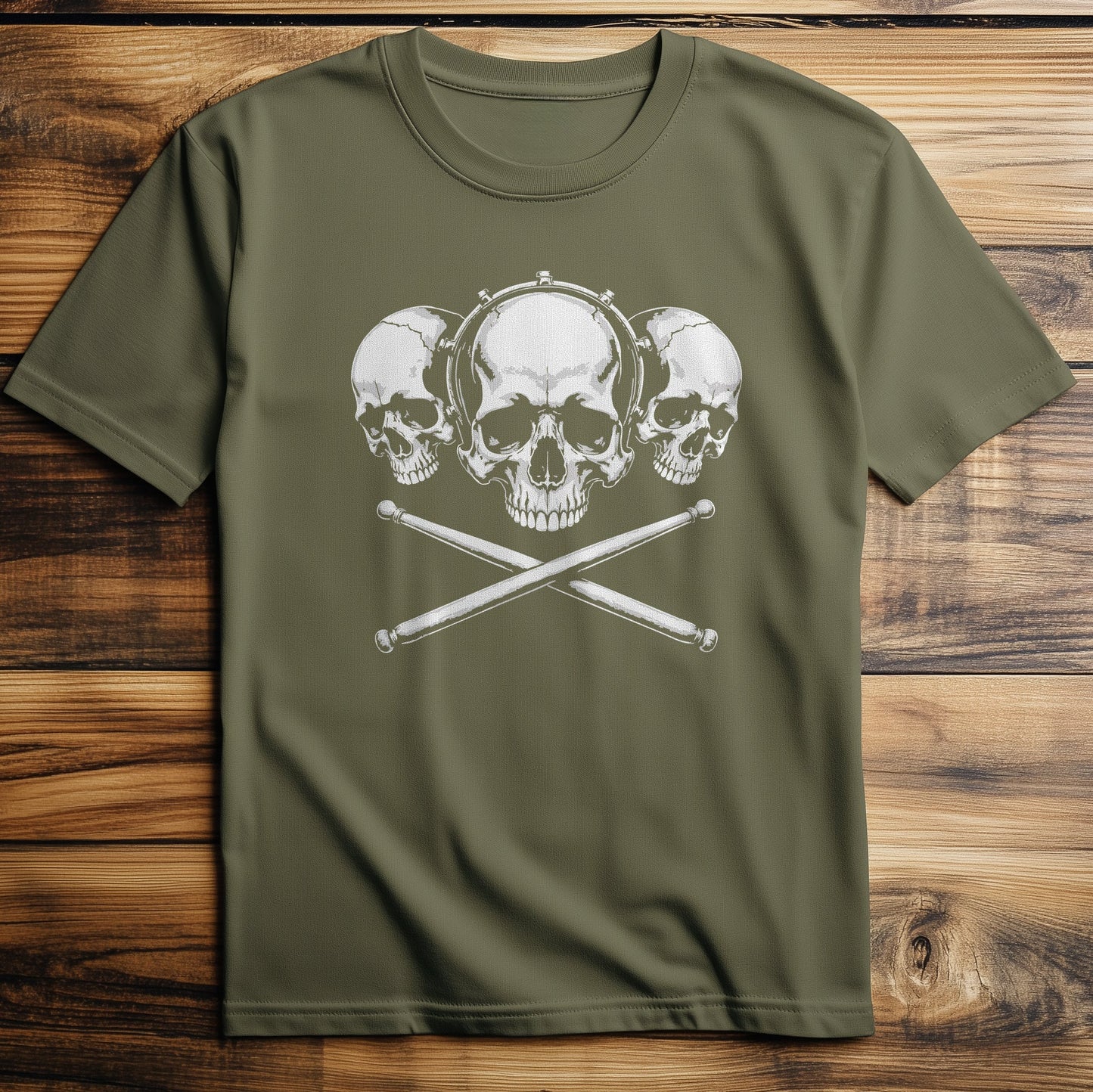 3 Skull Drum T-Shirt