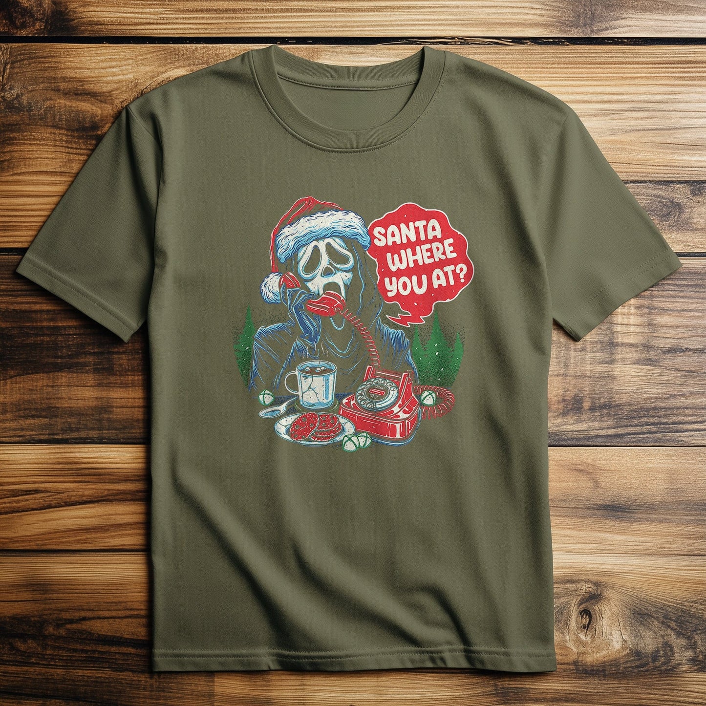 Santa Where You At Ghost T-shirt