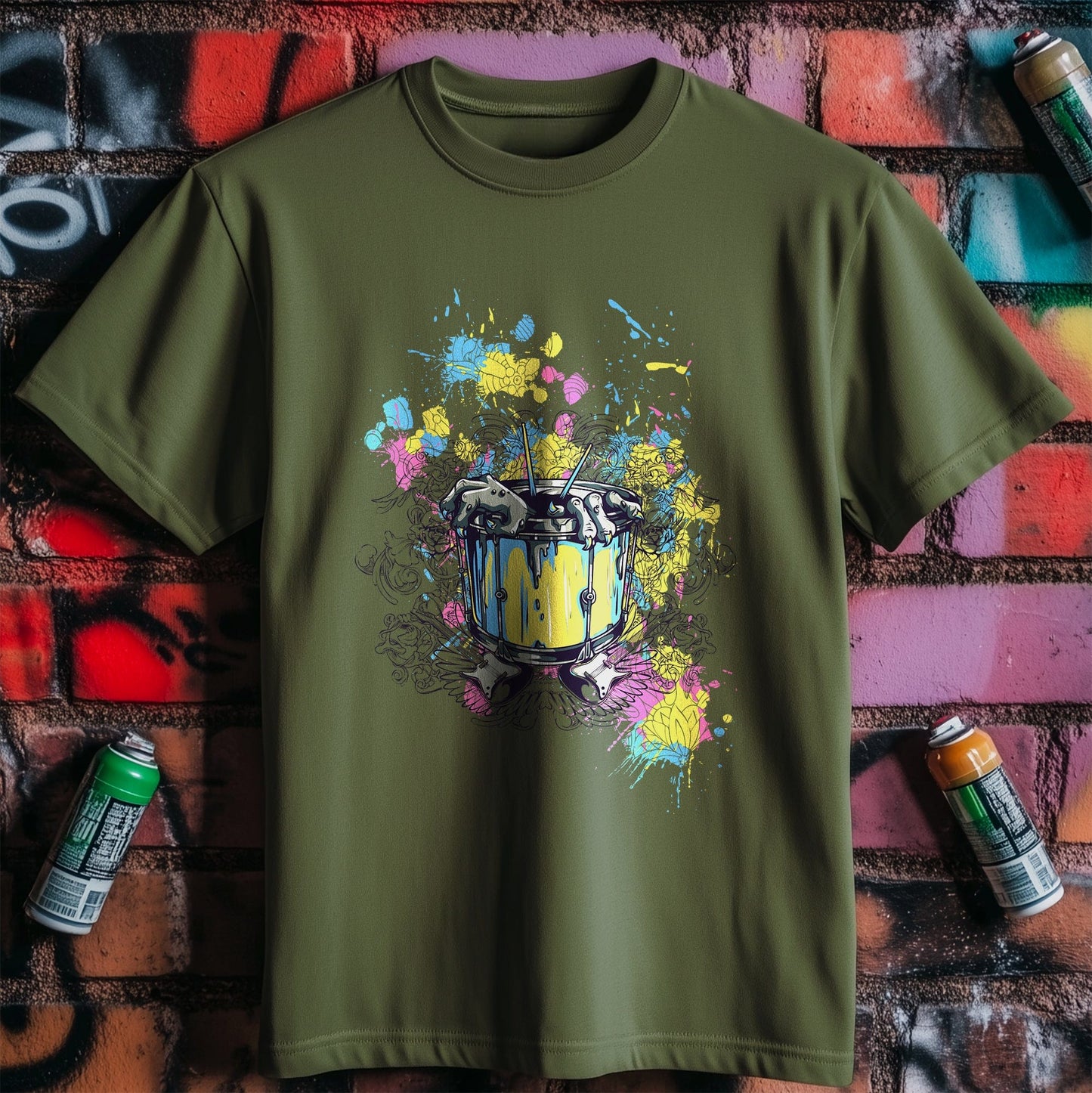 Demon Drum Paint T-Shirt - Unleash