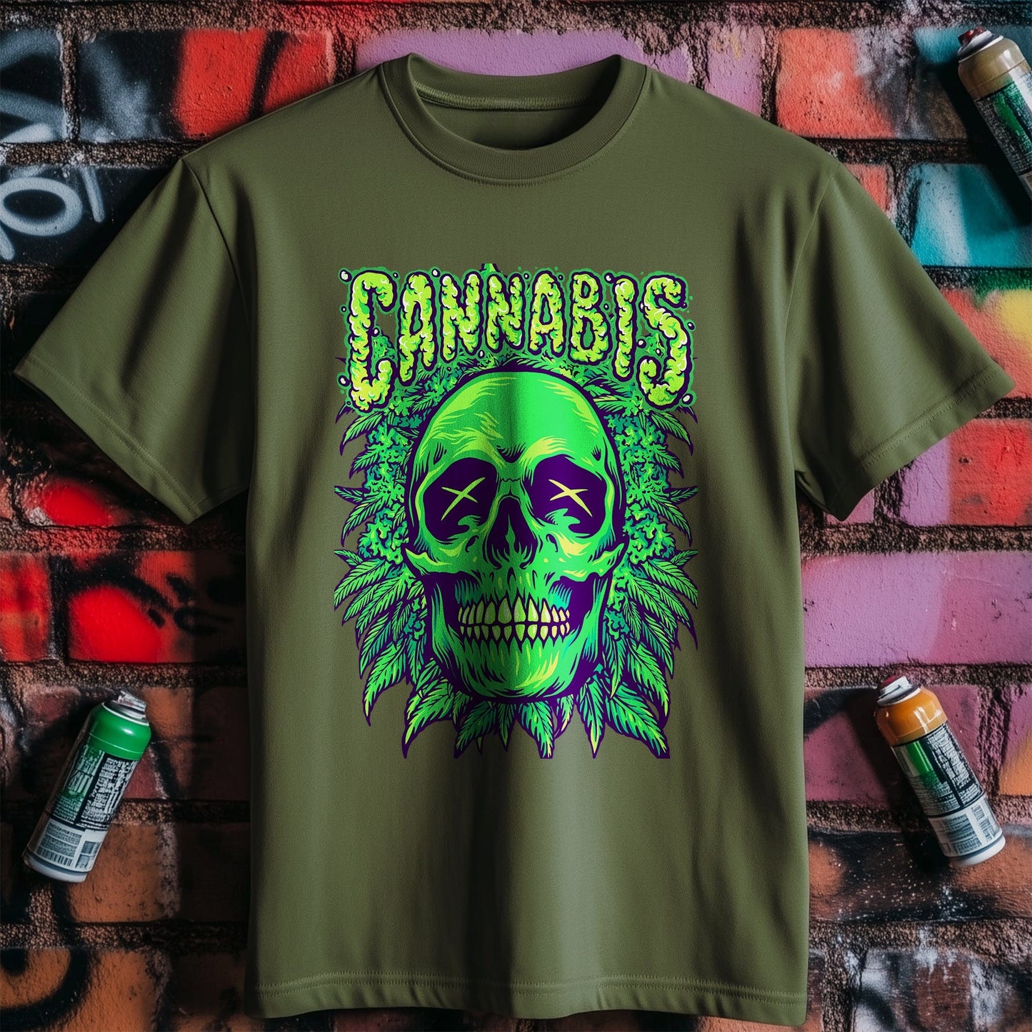 Cannabis Skull T-Shirt - High-ly