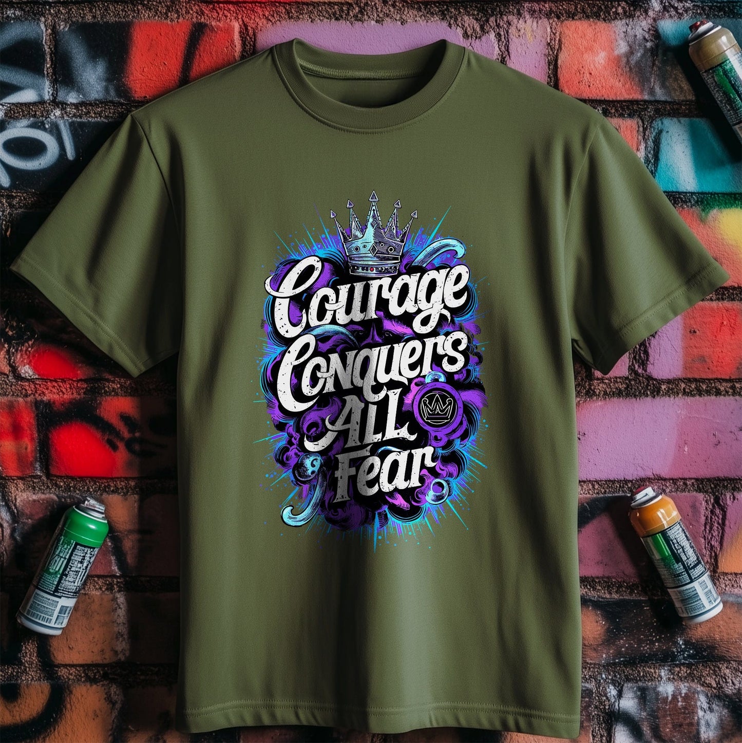 Motivation 36 T-Shirt Courage conquers all fear