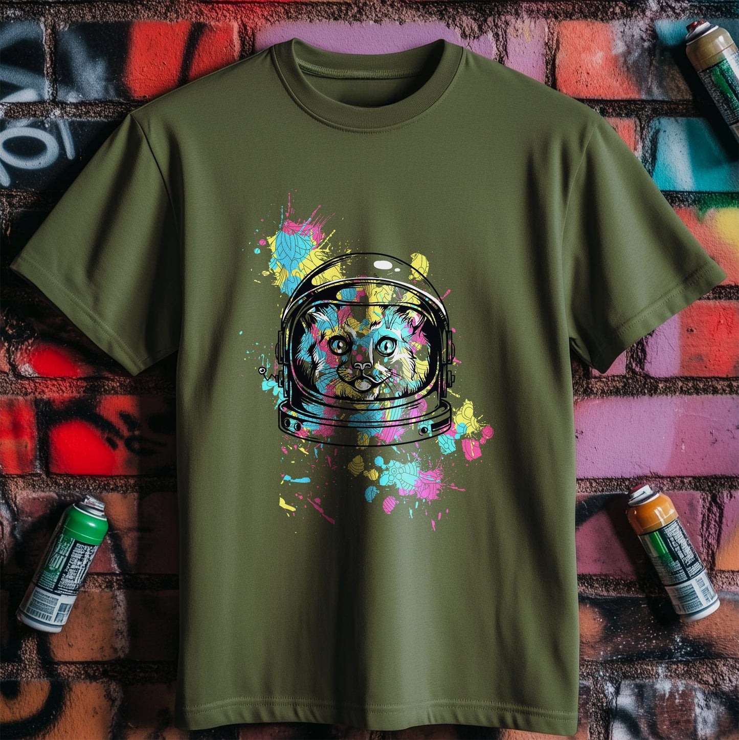Cat Space Paint t-shirt -