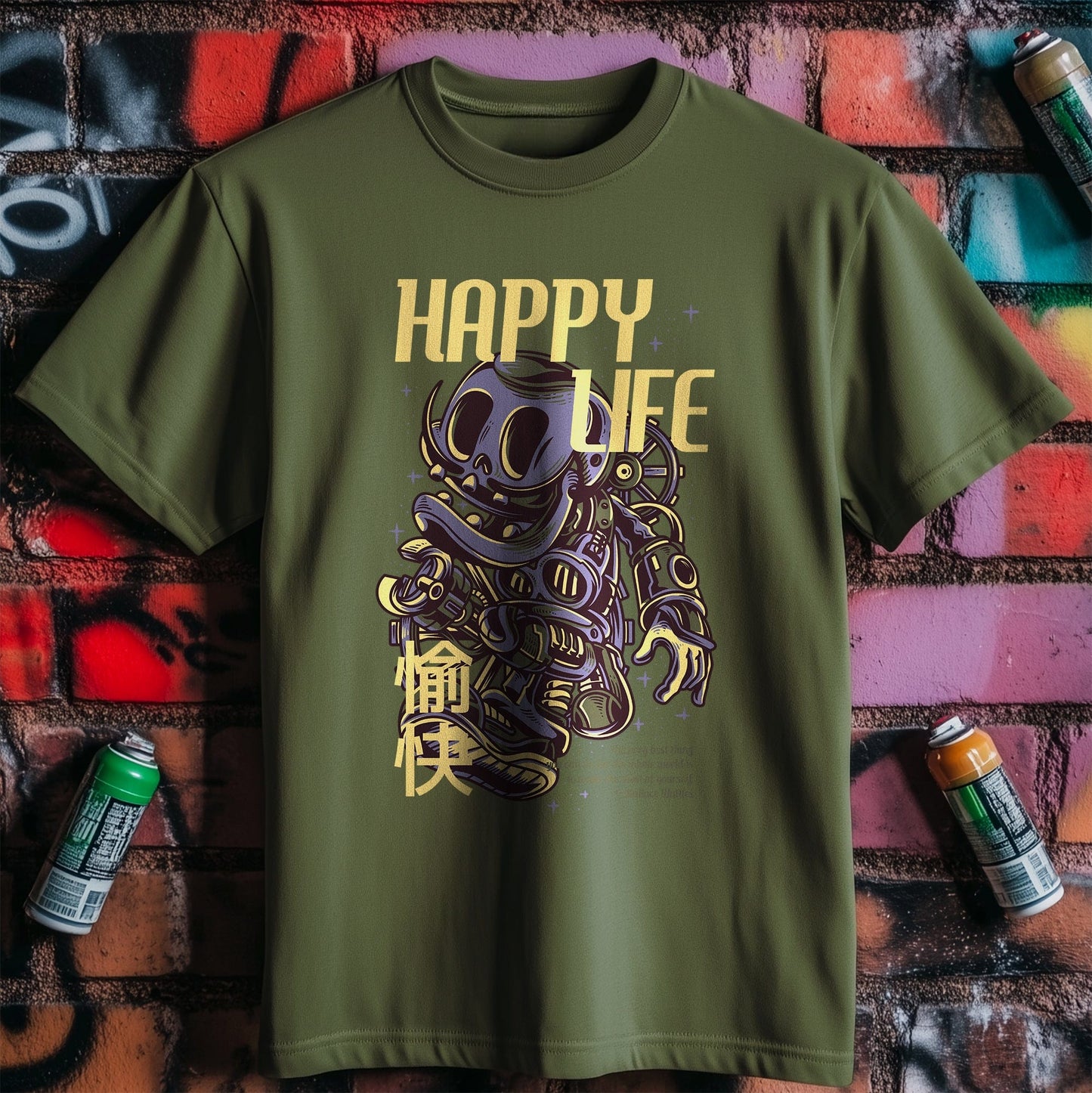 Happy Life Robot T-shirt - Get Your