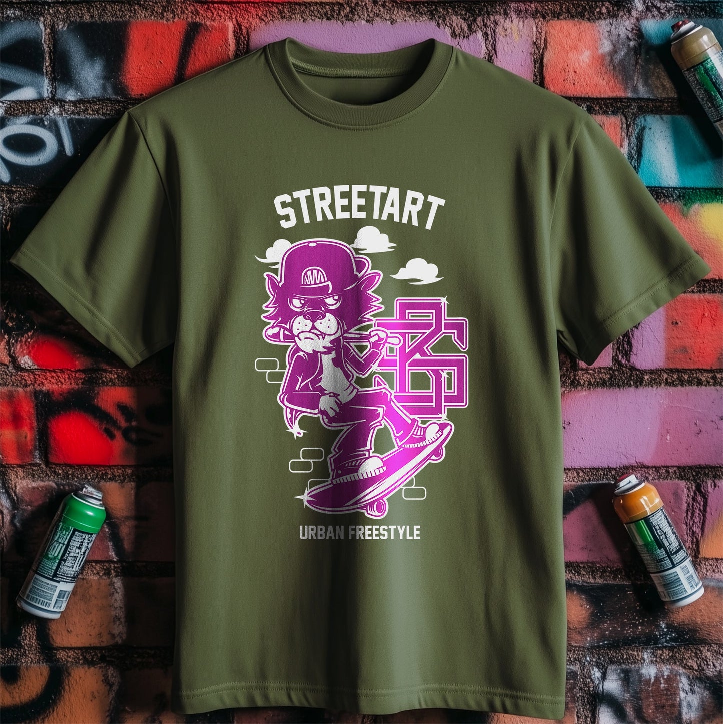Street Art Urban Skateboard T-Shirt