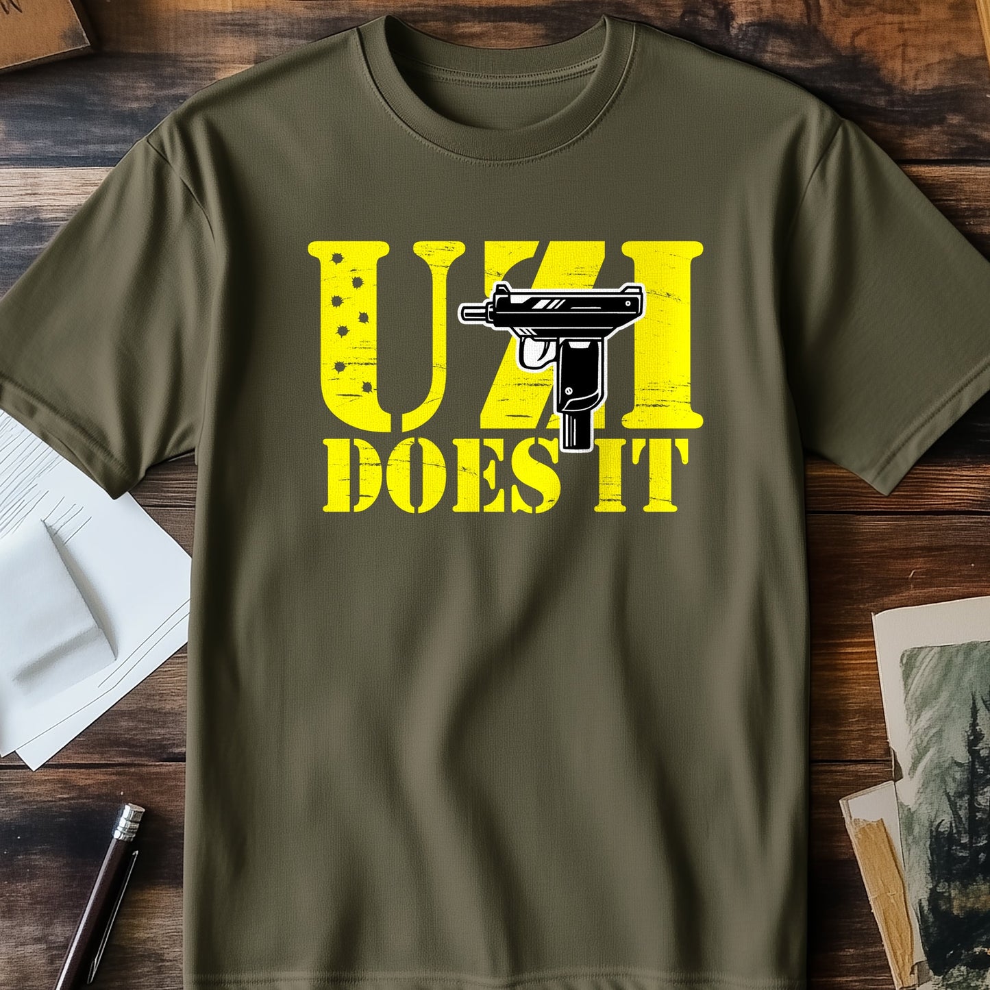 Uzi-Does-It T-Shirt - Funny and