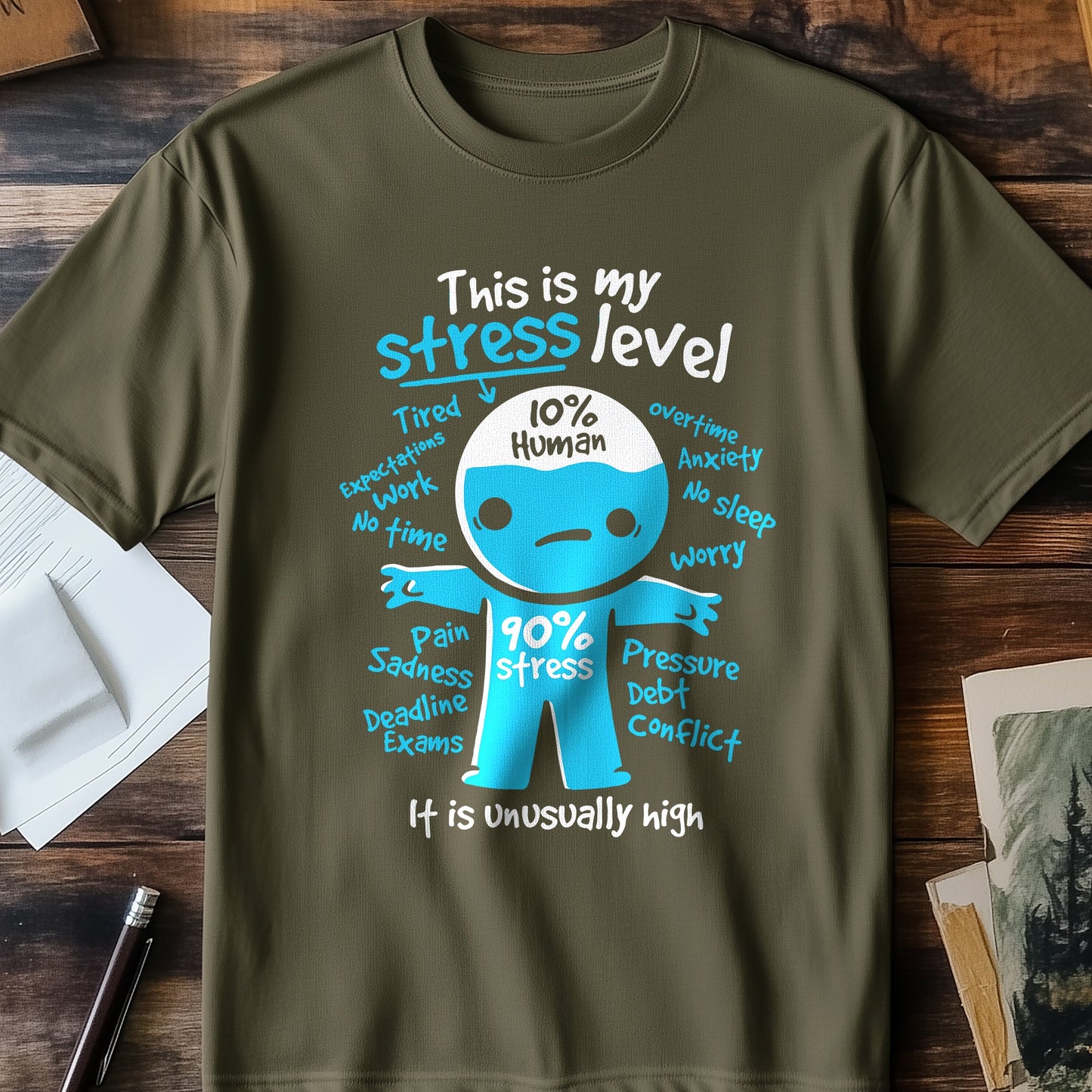 My Stress Level Funny T-shirt