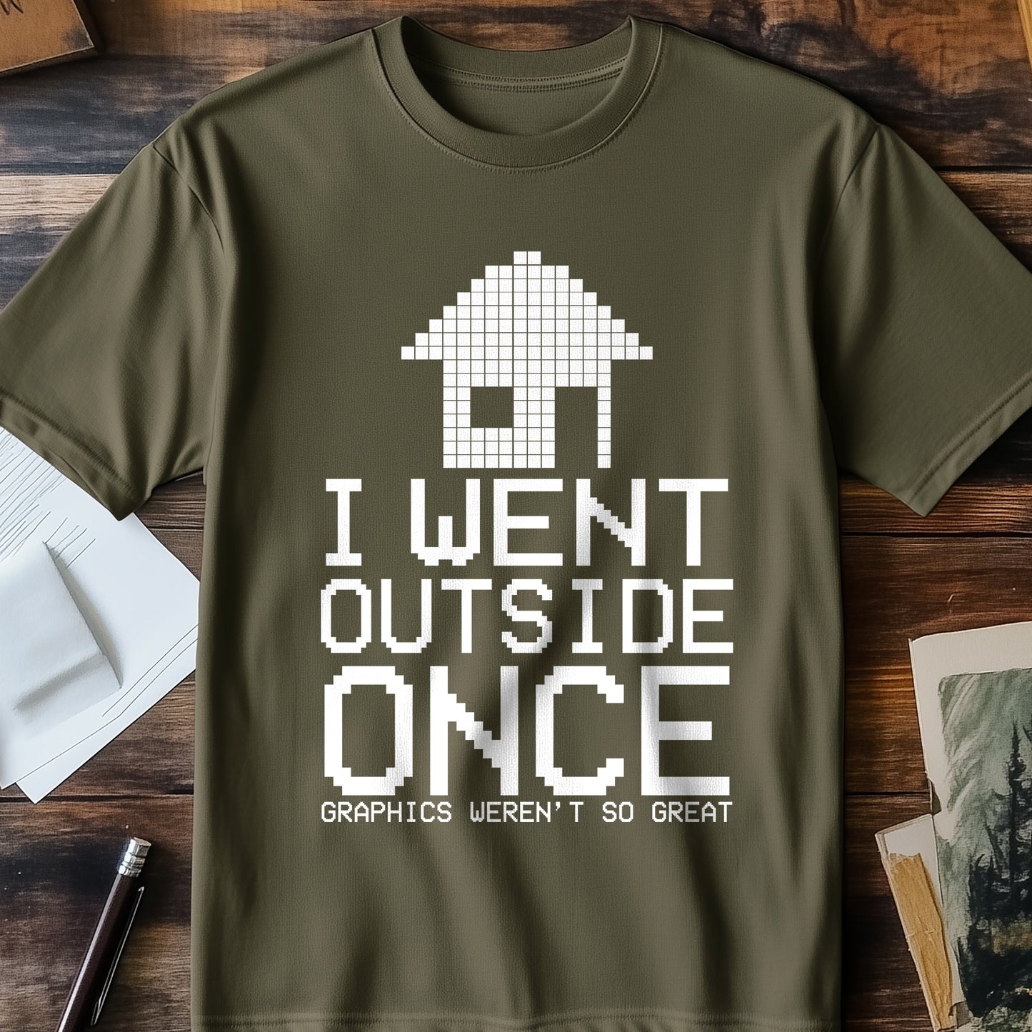 Went Outside Once T-Shirt - Funny