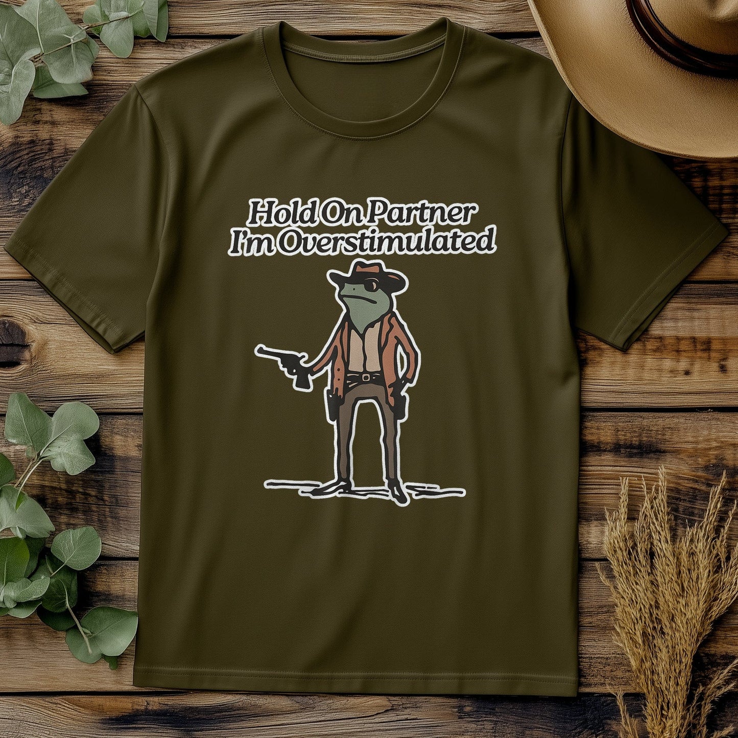 Overstimulated Cowboy Frog T-Shirt