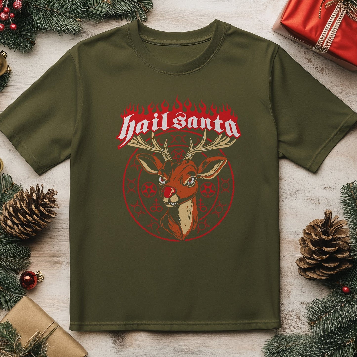 Hail Satan Reindeer t-shirt -