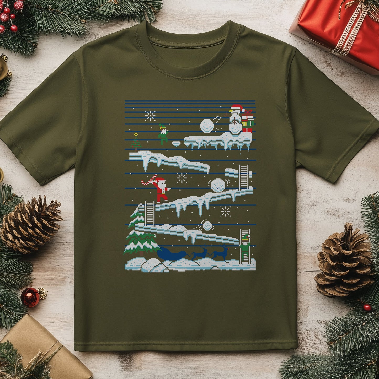 Santa Pixel Game T-shirt - Join the