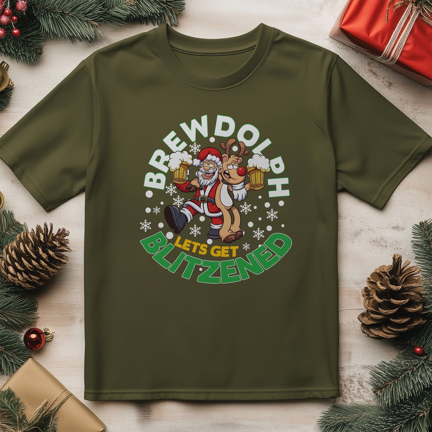 BrewDolph Blitzend T-Shirt - Santa's
