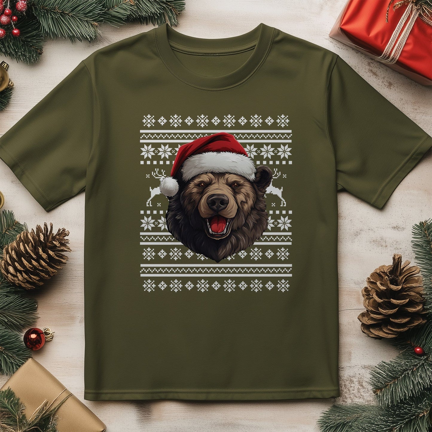 Bear Santa Hat T-shirt