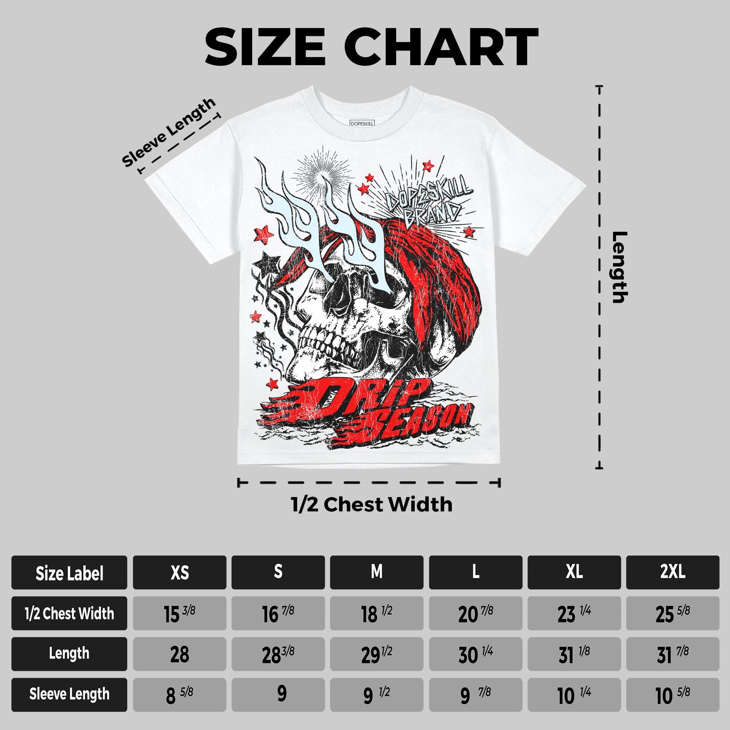 Cherry 11s DopeSkill Oversize Print T-Shirt Drip Season Graphic