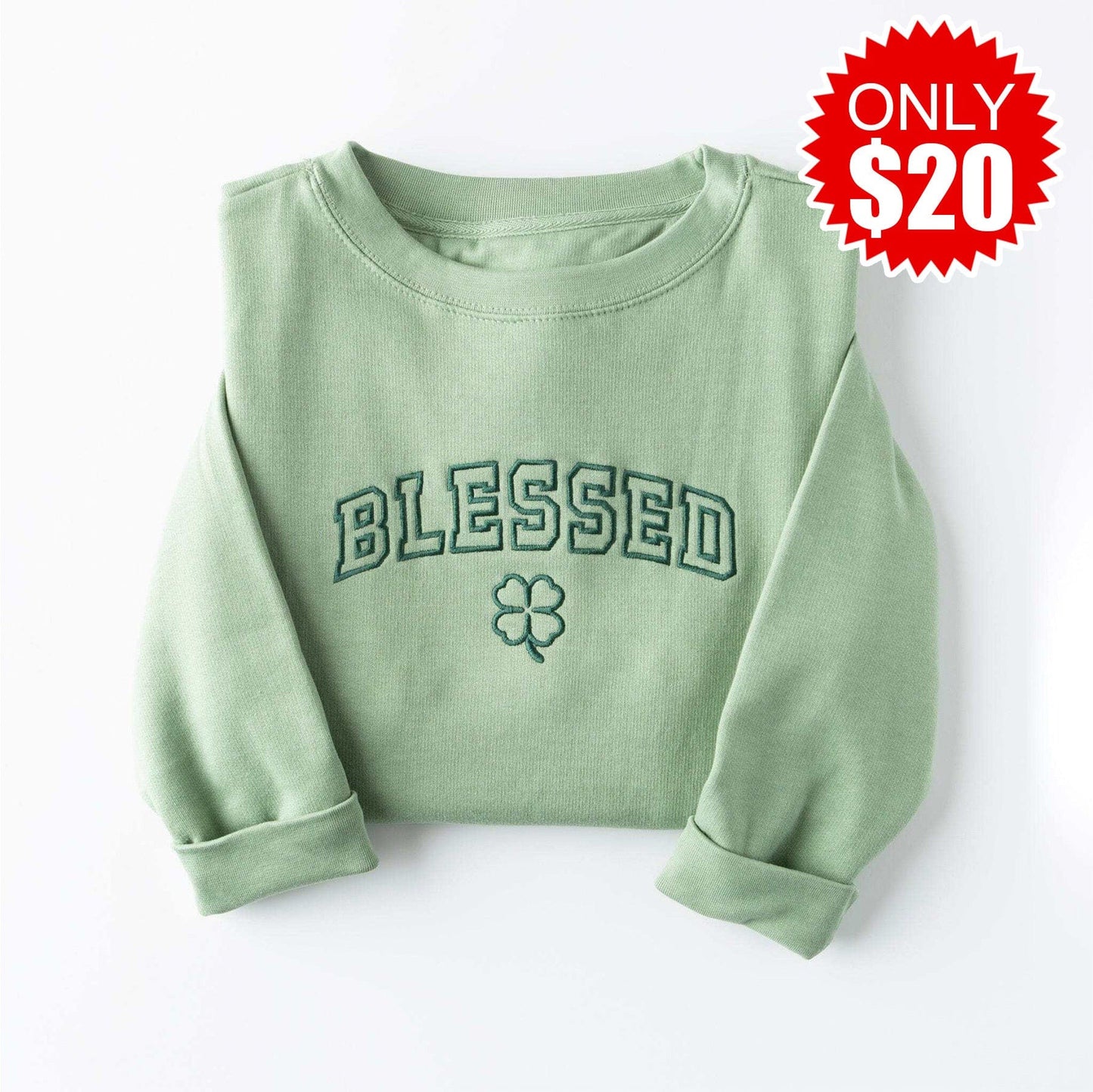 Embroidered Blessed Sweatshirt - 20 Style001
