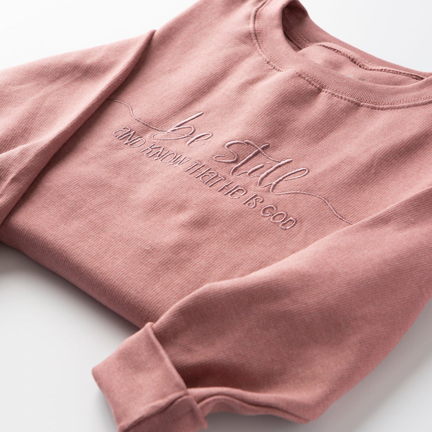 Embroidered Be Still Sweatshirt