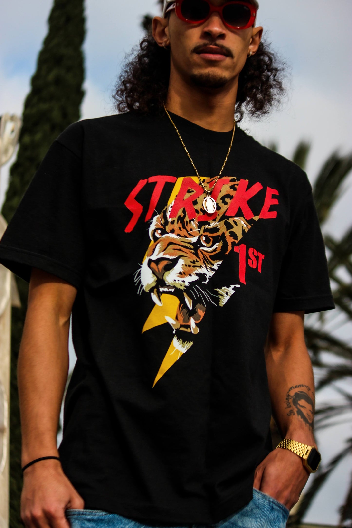 Strike 1st Leopard - Black T-Shirt