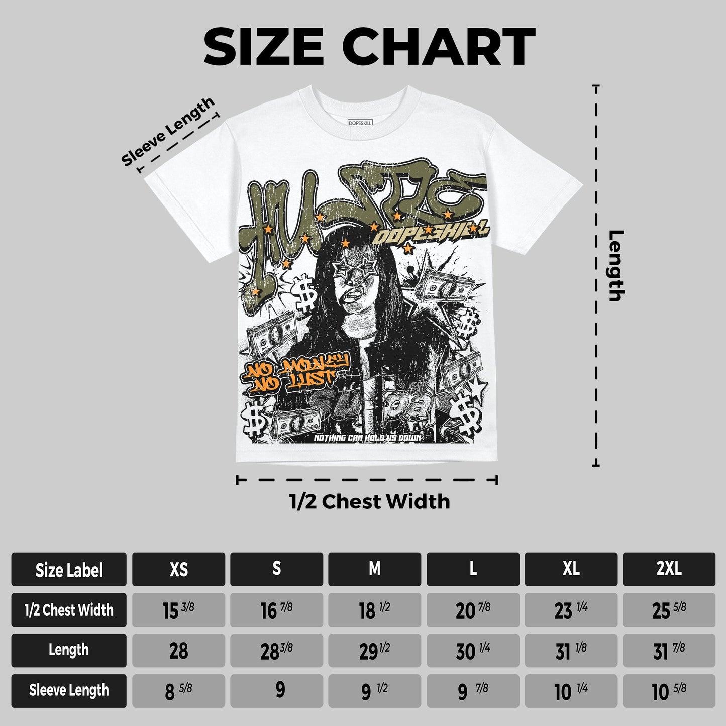 Olive Collection DopeSkill Oversize Print T-Shirt No Money No Lust Graphic