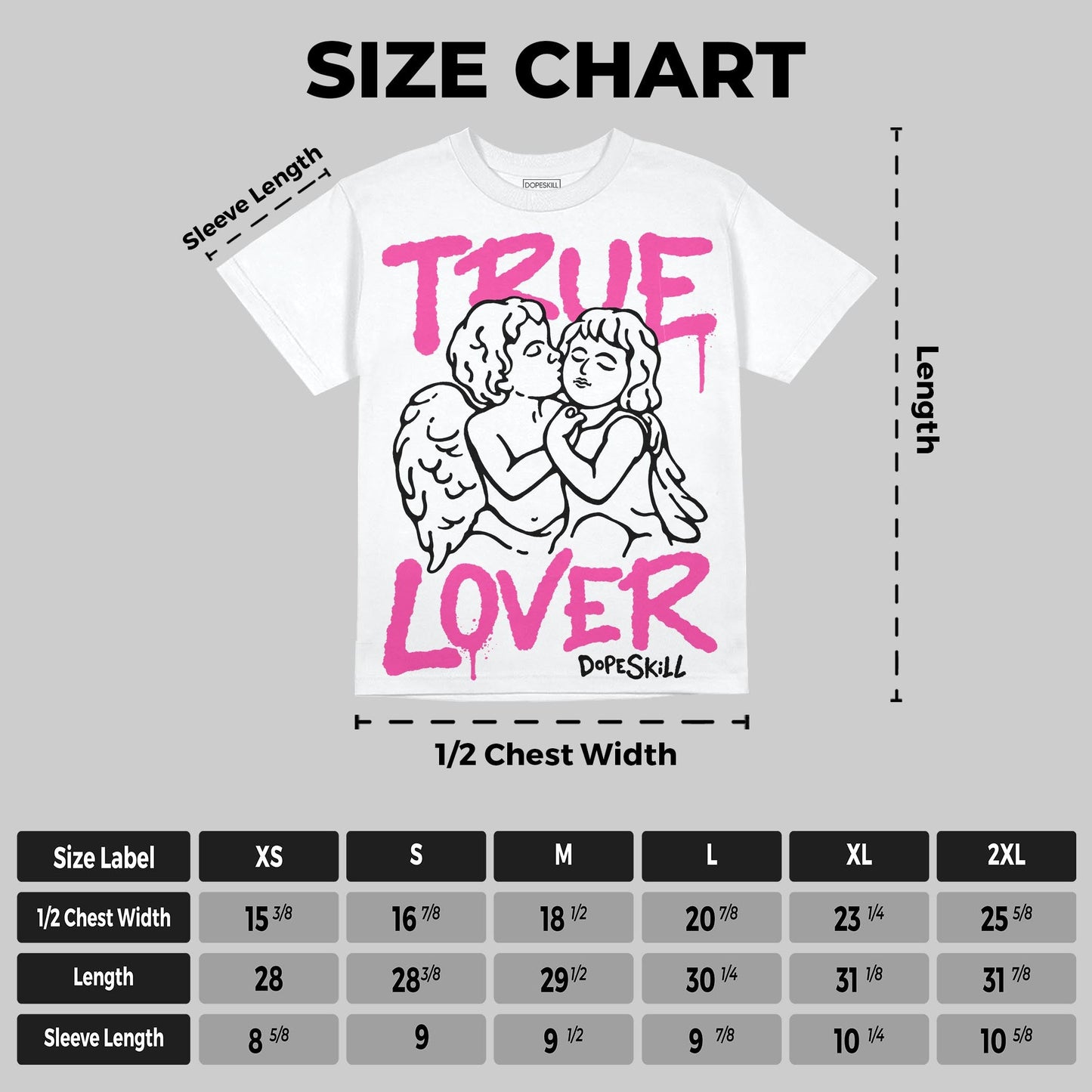 Triple Pink Dunk DopeSkill Oversize Print T-Shirt True Lover Graphic
