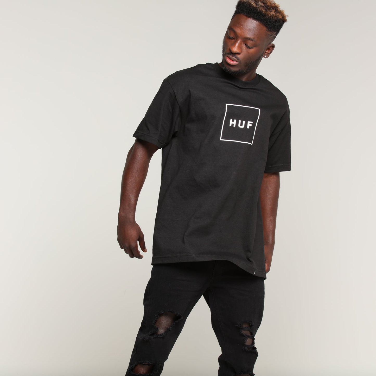 Huf Box Logo Tee Black