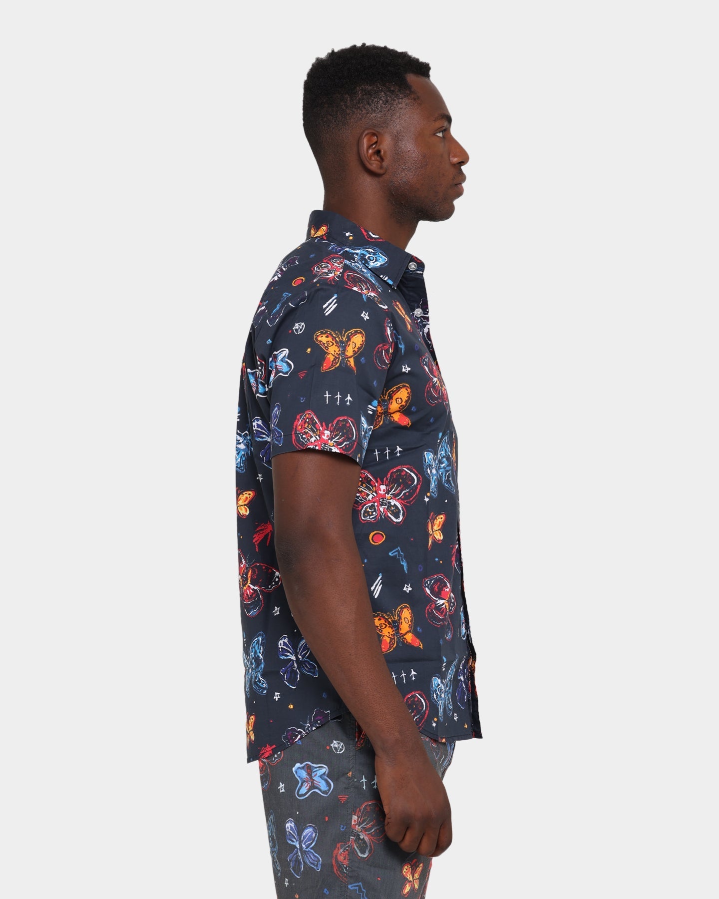 Brixton BB Bloom Woven Button Up T-Shirt Black