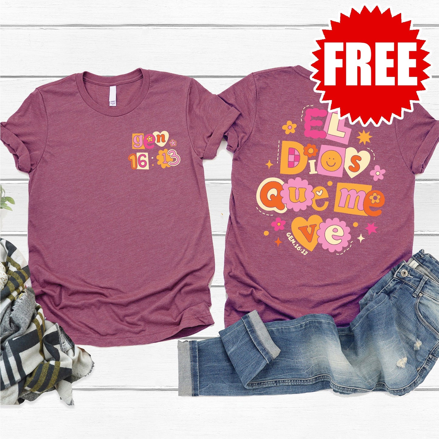 El Dios Tee - Heather Burgundy - 0
