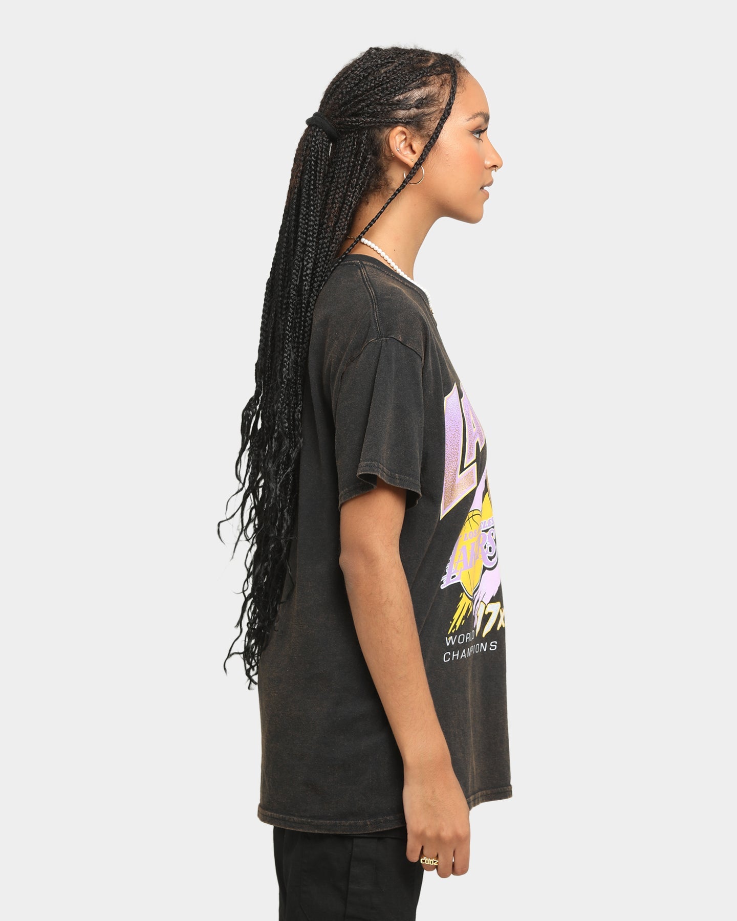 Mitchell & Ness Los Angeles Lakers 17 Times Champ T-Shirt Faded Black Style001