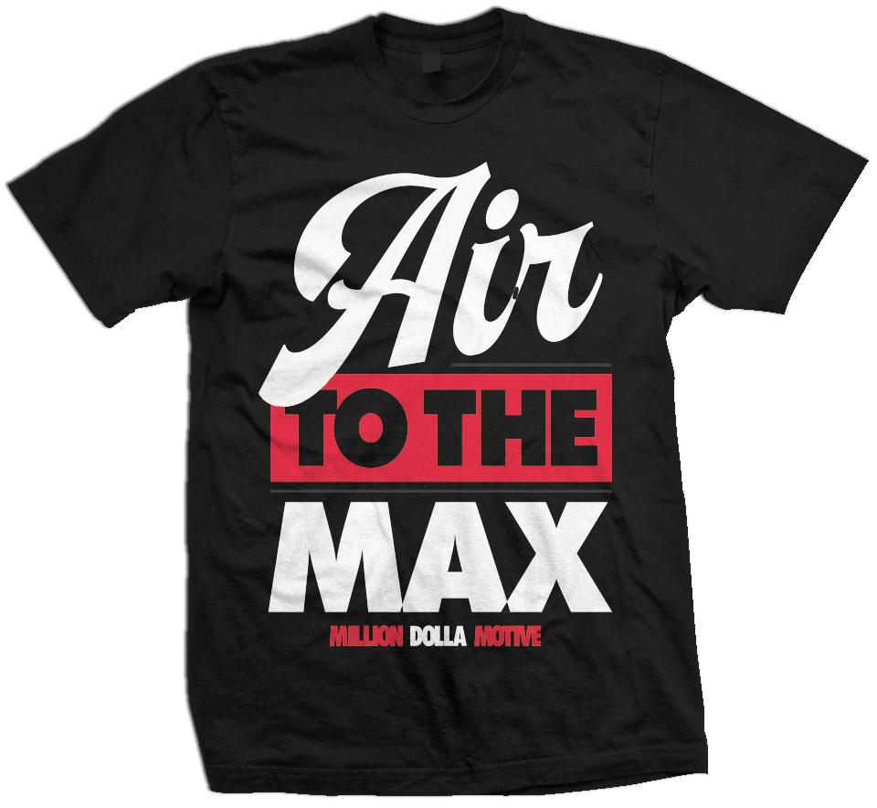 Air to the Max - Infrared on Black T-Shirt