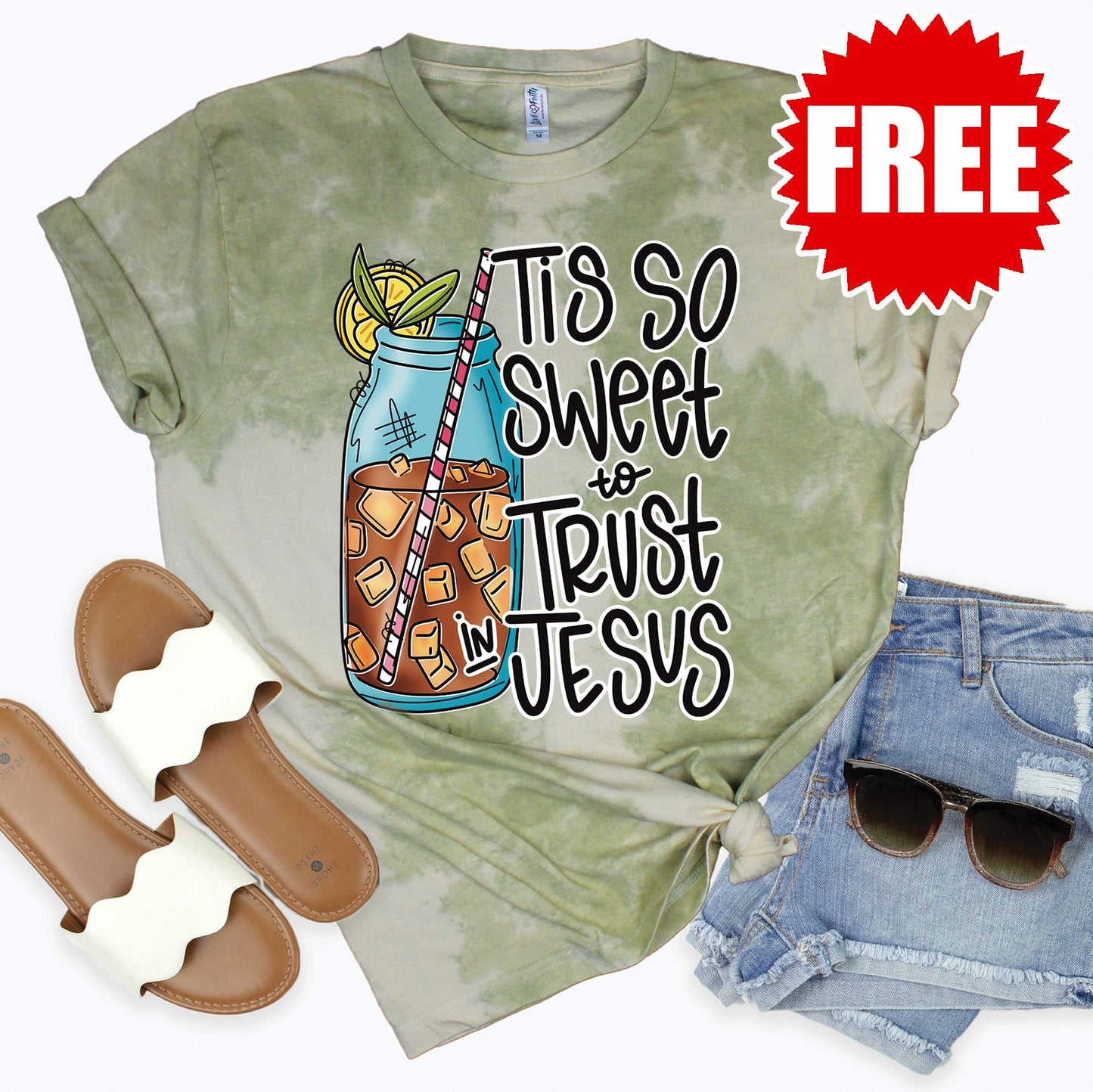 Tis So Sweet Tee - Tie Dye Basil Haze - 0