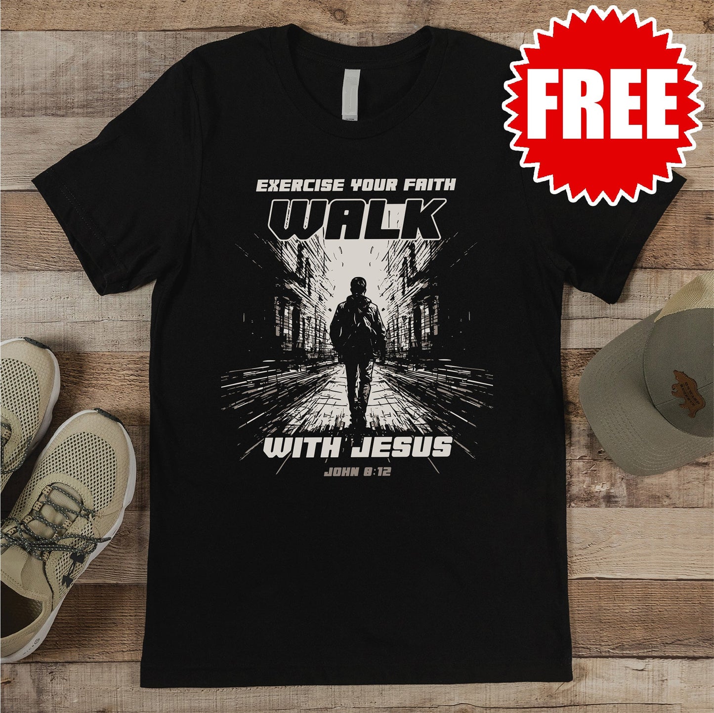 Walk with Jesus Tee - Black - 0