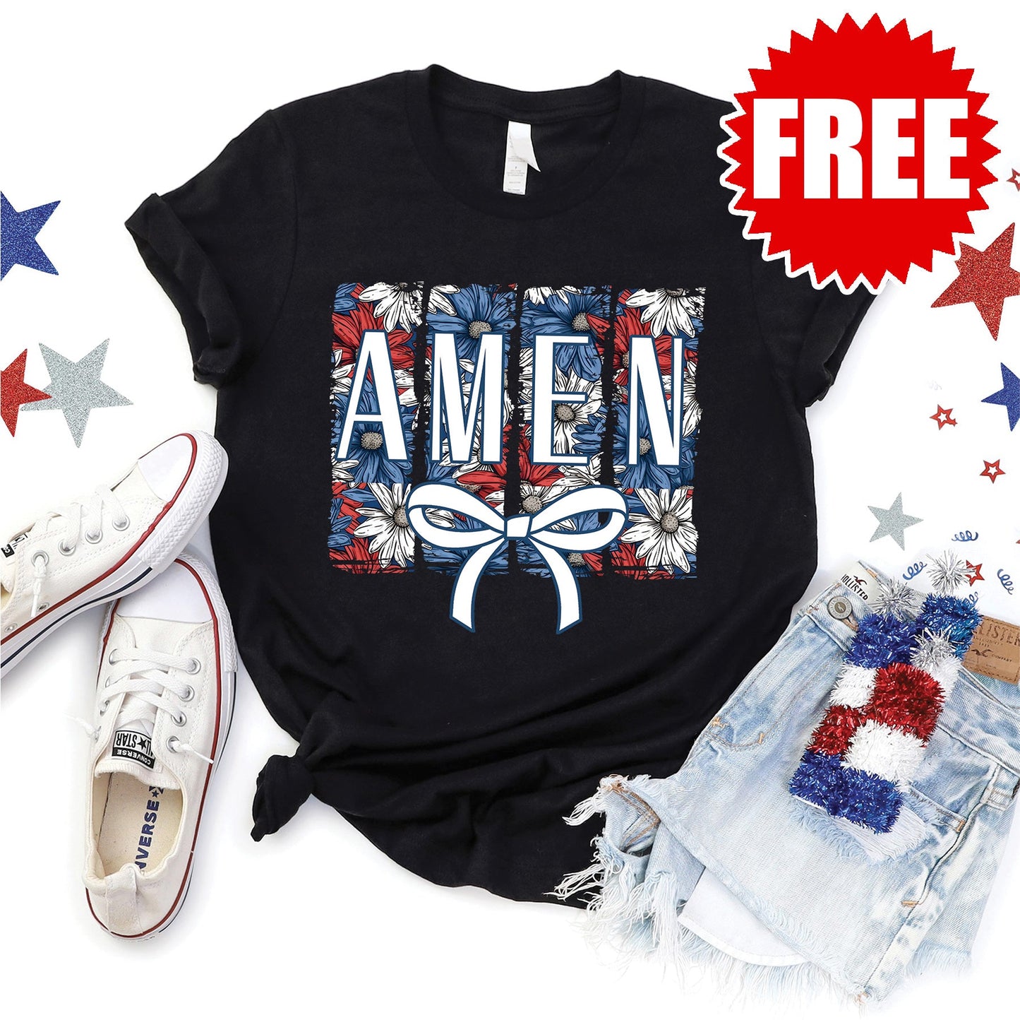 Amen Floral Tee - Black - 0