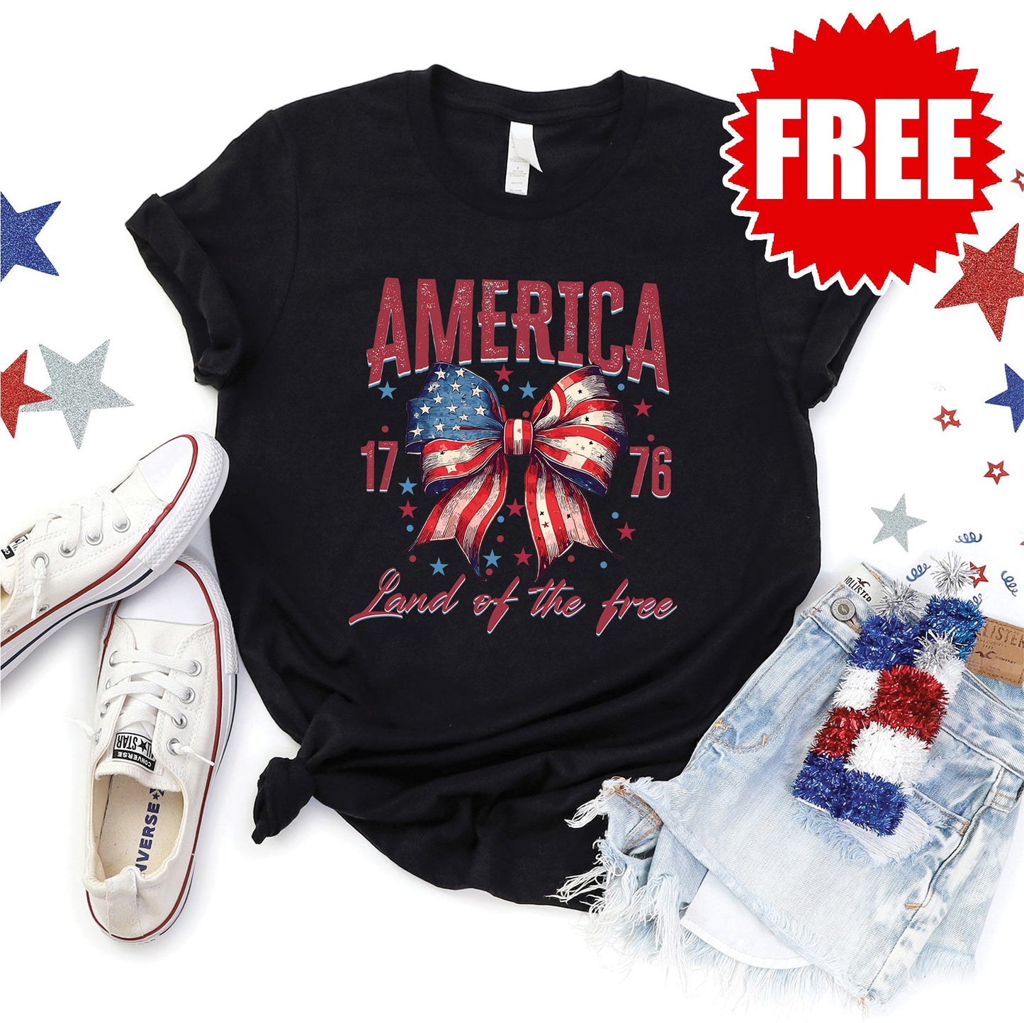 Land Of The Free Tee - Black - 0